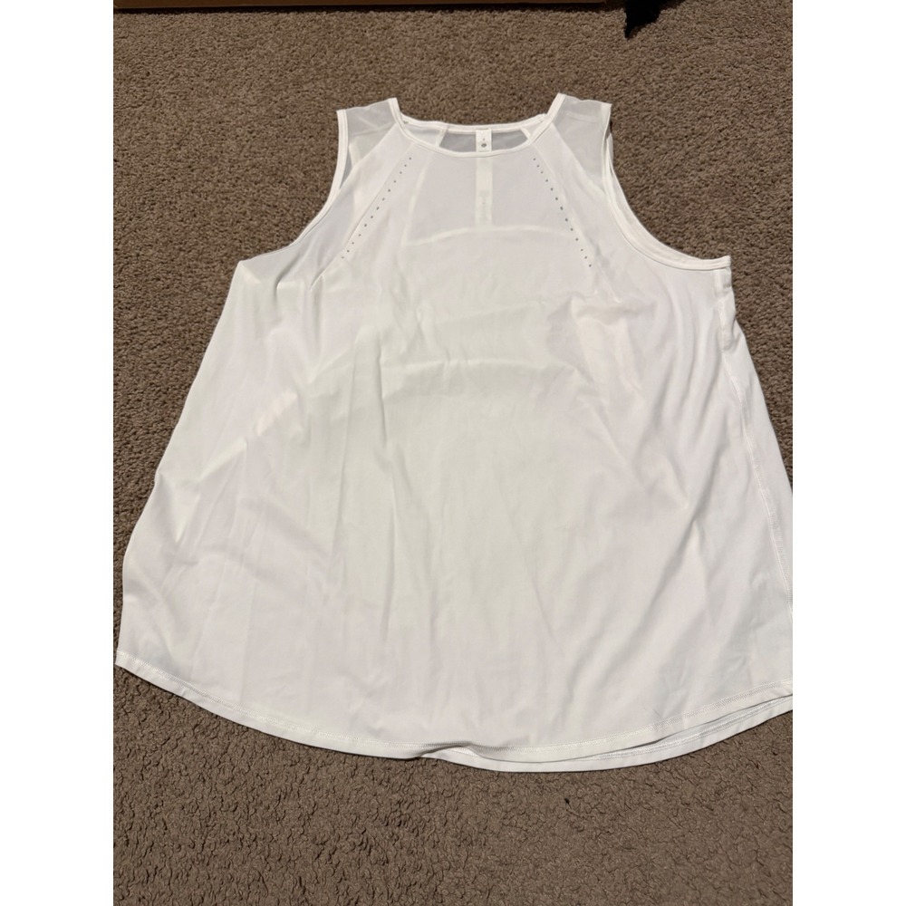 Lululemon Sculpt Tank Top White Mesh Back Athletic Running Shirt Womens 6
